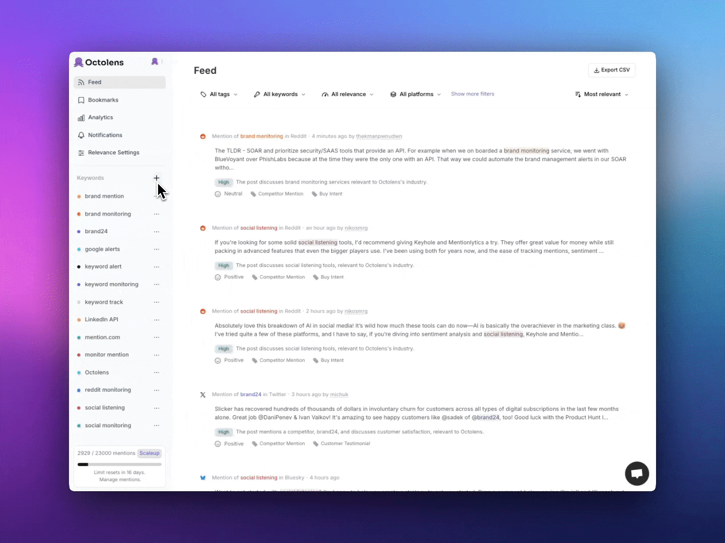 Define your keywords